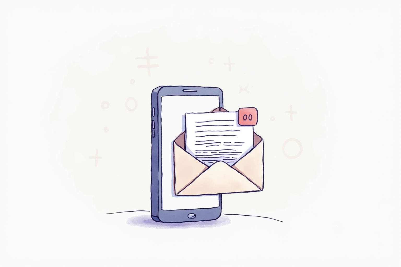 Client receiving invoice email notification on smartphone