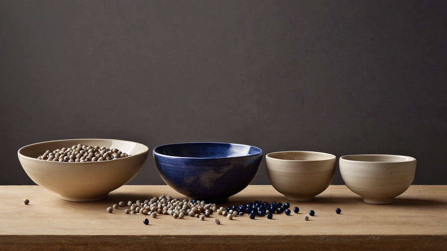 Plain vessels and beads representing retirement-income tax inputs