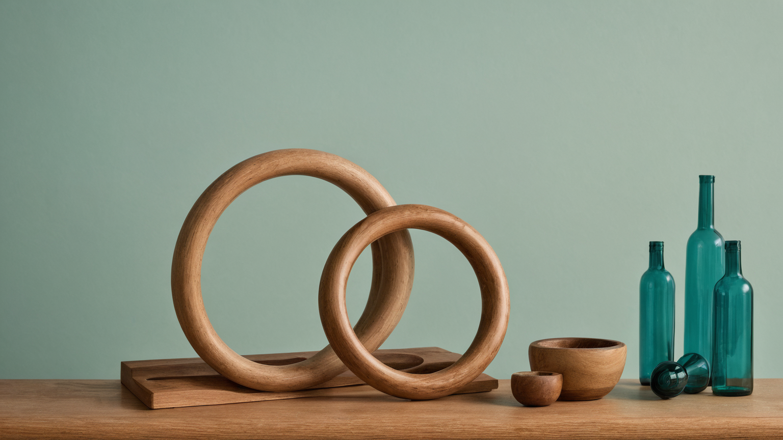 Two plain wooden rings representing retirement and survivor income